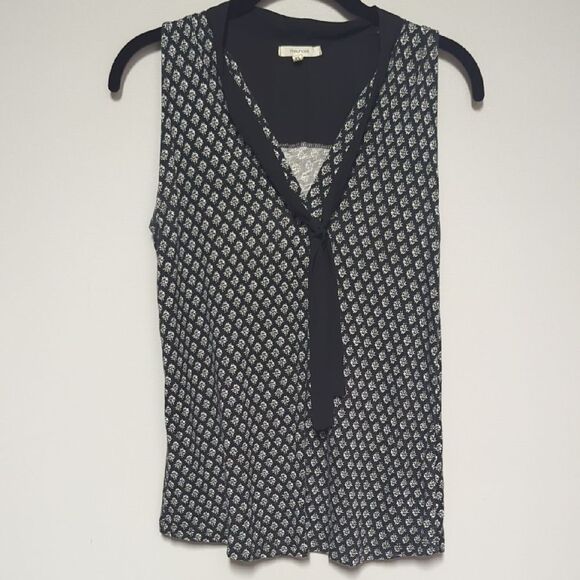 Maurices Black and White Sleeveless Blouse Elegant Top - Picture 1 of 6